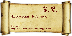 Wildfeuer Nándor névjegykártya