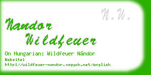 nandor wildfeuer business card